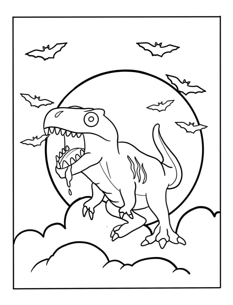 Coloring Pages Zombie   Free Dinosaur Coloring Page