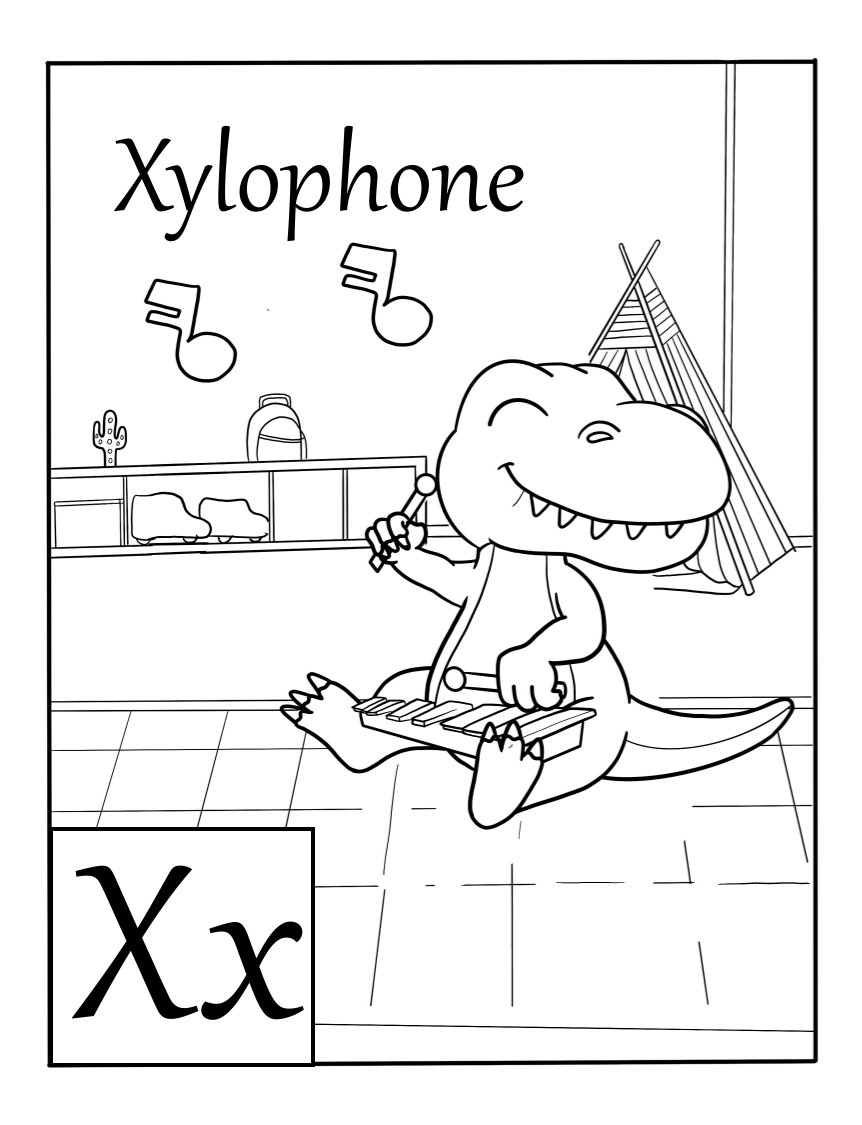 The Letter X Worksheet | Printable Dinosaur Coloring Pages
