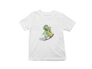 dinosaur-snowboard-snowboarding-kids-shirt