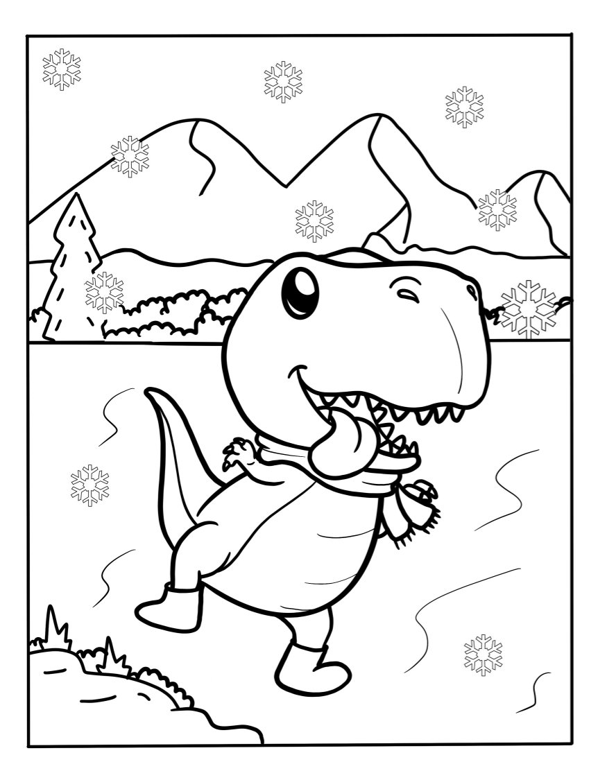 Cute Dinosaur Runner coloring page