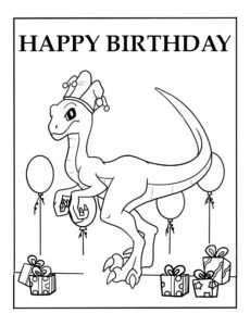 Happy Birthday Coloring Sheet | Free Printable Dinosaur Pictures