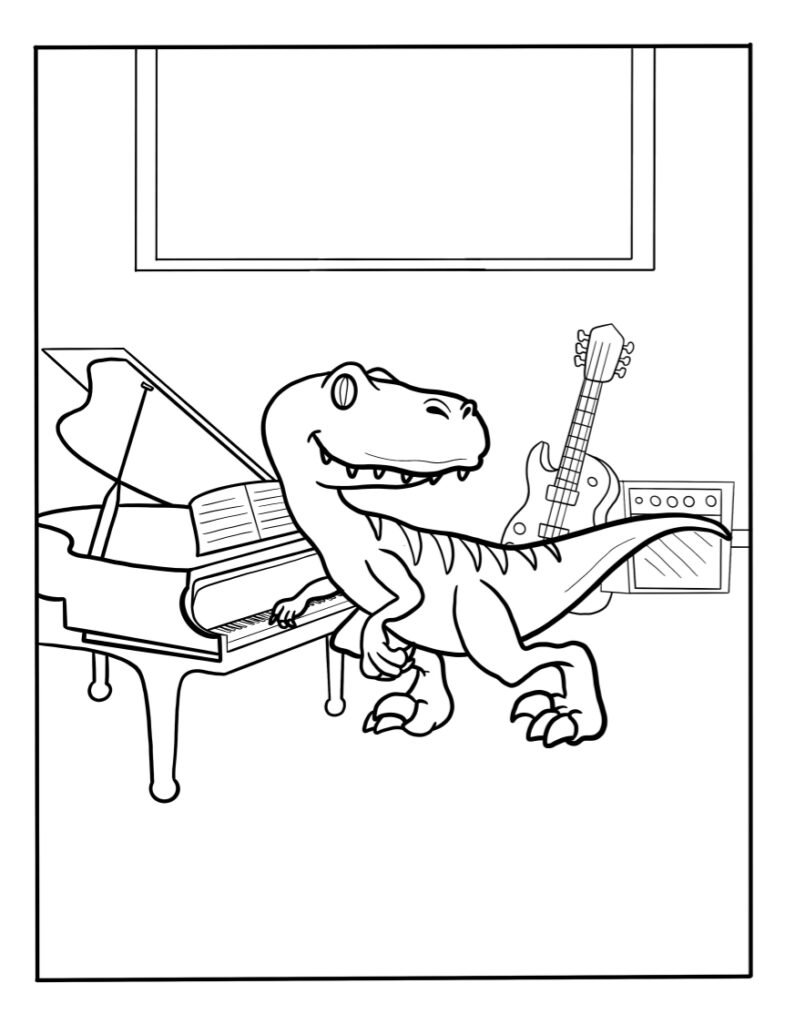 dinosaur-playing-piano-coloring-pages