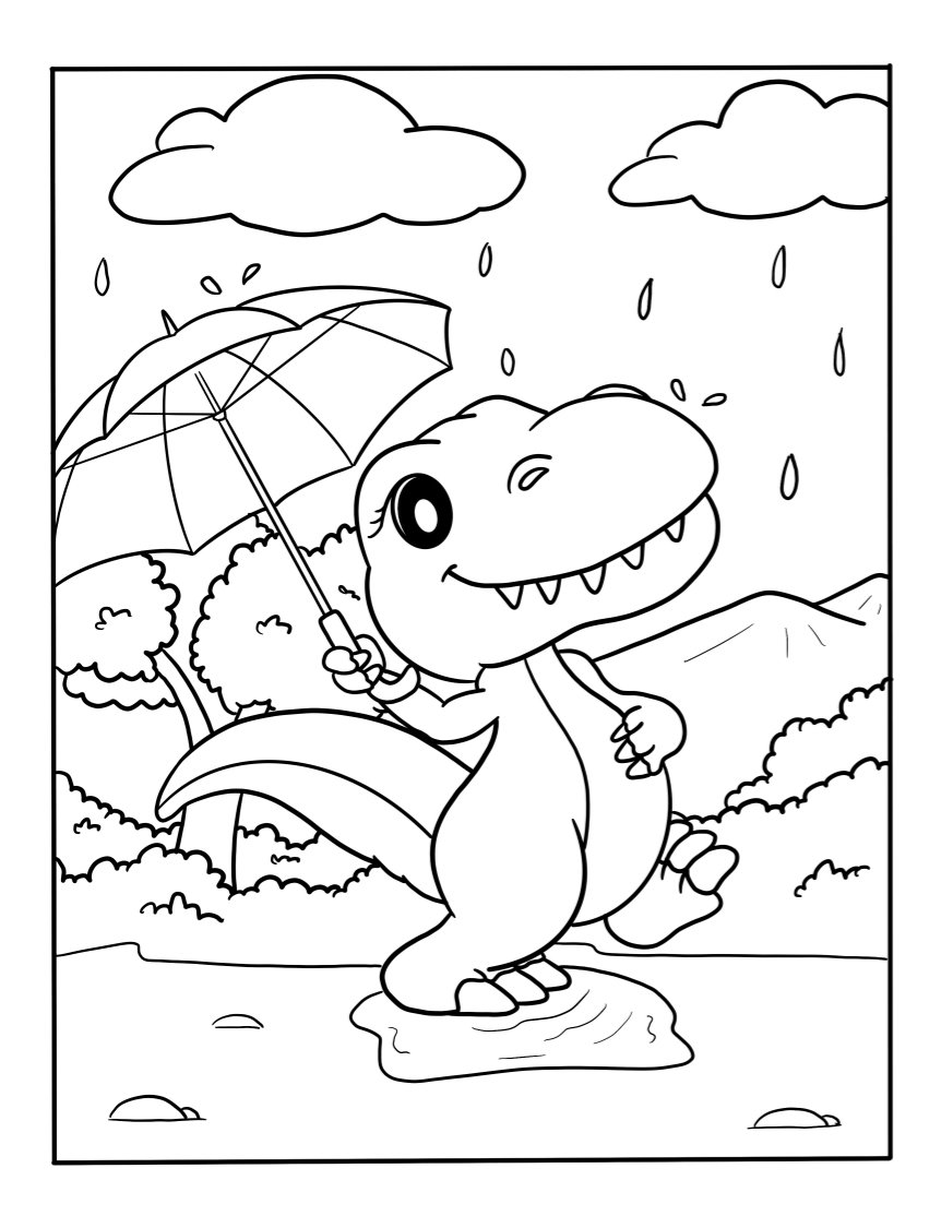 Get dozens of our printable cute dinosaur coloring pages for free