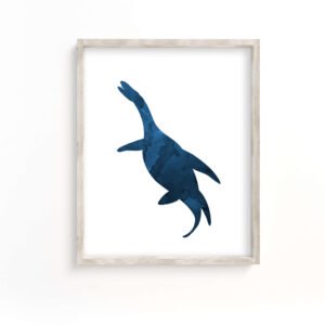Plesiosaurus Wall Art, Navy Blue, For 8x10 Prints and other sizes