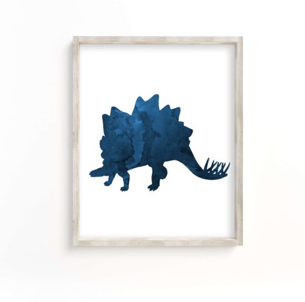 dark-blue-stegosaurus-art-print