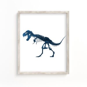 tyrannosaurus-skeleton-art-print-blue