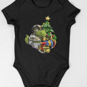 baby clothes with a football christmas dinosaur design
