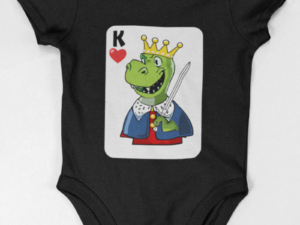 baby clothes with a dinosaur king on it