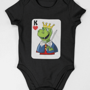 baby clothes with a dinosaur king on it