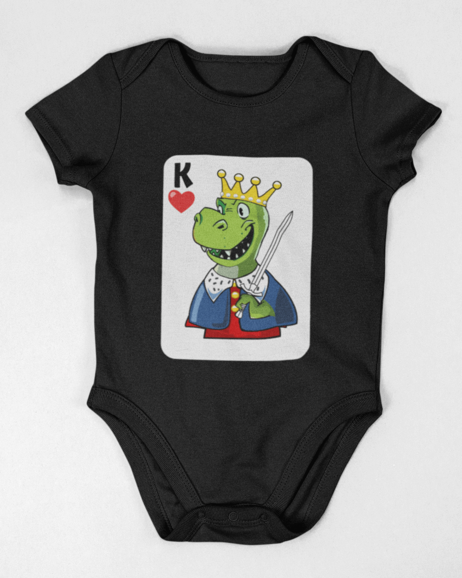 baby clothes with a dinosaur king on it