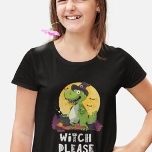 Halloween Witch T Shirts, With Dinosaurs, For Girls