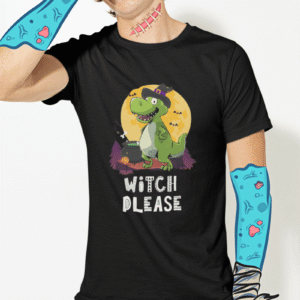 Halloween Dinosaur Witch T Shirt For Men