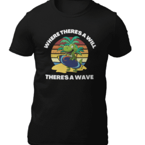 Funny Surfing Dinosaur T-Shirts With Words/Text, For Kids And Adults
