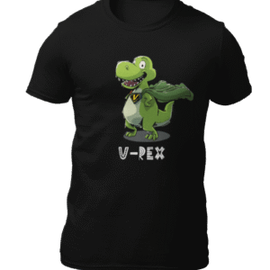 Funny Vegan/Vegetarian T-Shirt With a Superhero Dinosaur / Animals