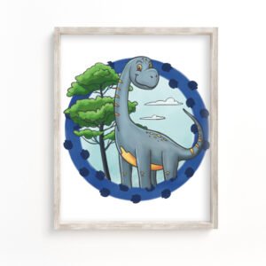 Long Neck Dinosaur Wall Art, Blue, Downloadable, Printable Prints for Kids Room