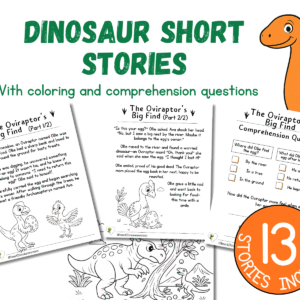 π¦ Dinosaur Short Story and Worksheet Bundle β Read, Color, and Learn with Dinosaurs! π¦