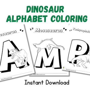 product picture for our dinosaur alphabet coloring pages bundle
