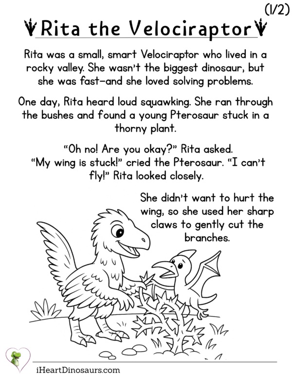 🦖 Dinosaur Short Story and Worksheet Bundle – Read, Color, and Learn with Your Favorite Dinosaurs! 🦕 - Image 2