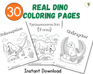 Real Dinosaur Coloring Pages – 30 Printable Sheets!