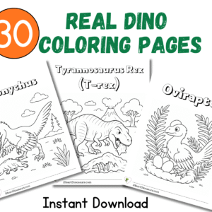 Real Dinosaur Coloring Pages – 30 Printable Sheets!