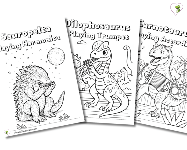 Musician Coloring Pages with Dinosaurs - 32 Printable PDF Sheets - Image 3