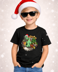 Christmas Dinosaur T-Shirt for Boys, "Long Neck Dinosaur"