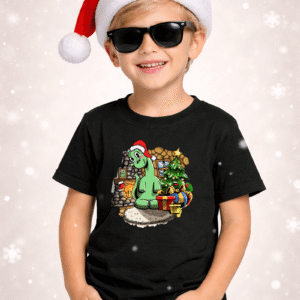 Christmas Dinosaur T-Shirt for Boys, "Long Neck Dinosaur"