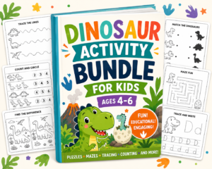dinosaur activity bundle for preschool and kindergarten kids product picture