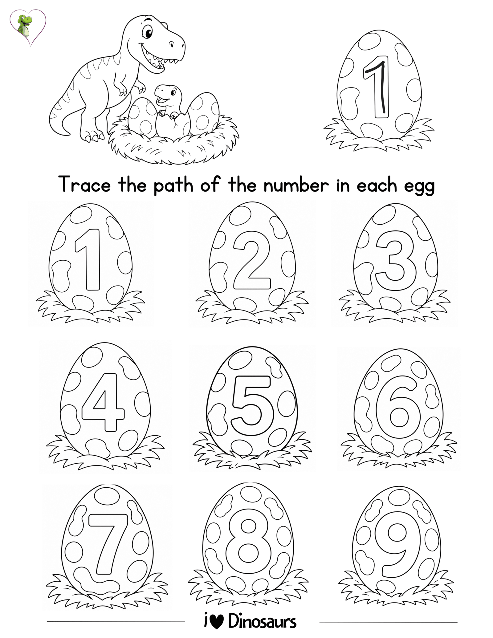 Dinosaur Worksheets for Kindergarten and Preschool (PDF) – 300 Printable Learning Activities for Ages 4–6 - Image 9