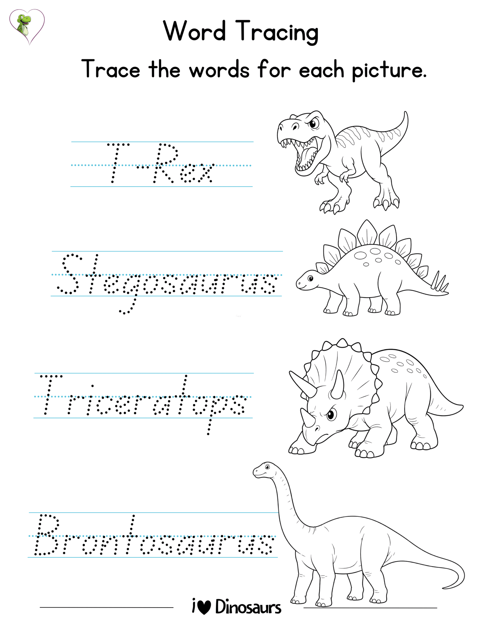 Dinosaur Worksheets for Kindergarten and Preschool (PDF) – 300 Printable Learning Activities for Ages 4–6 - Image 5
